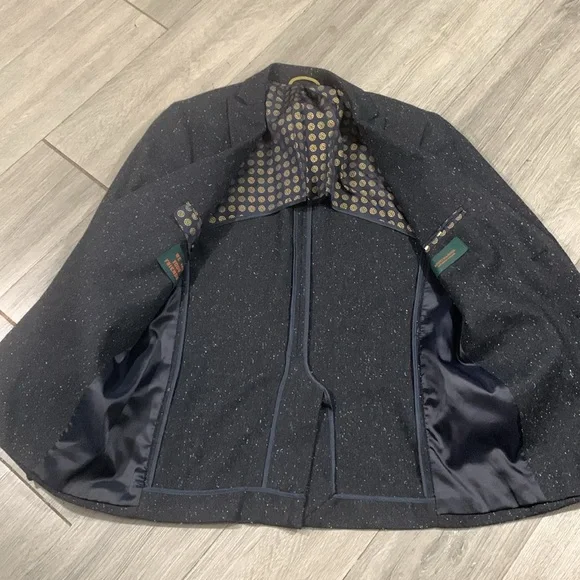 Scotch & Soda Black, Royal Blue, White Unlined Tweed 2 Button Sports Coat size M